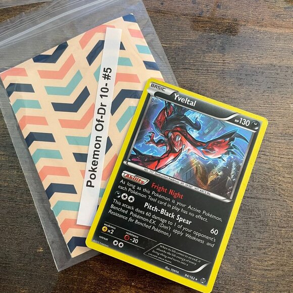 Pokemon Yveltal Basic Card 94/162 HP 130 Fright Night and Pitch-Black Spear - Picture 8 of 8